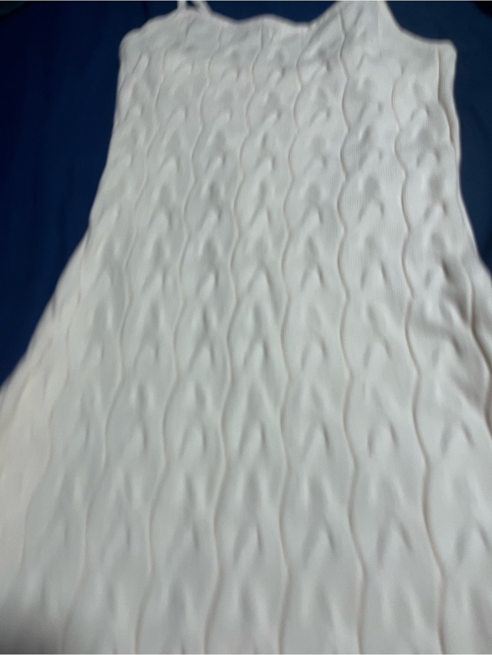 Knit Cable-Pattern Cream Slip Dress - Picture 3 of 3
